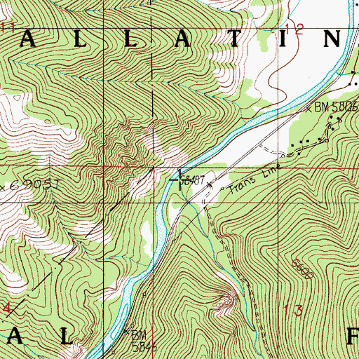 Topographic Map of Portal Creek, MT
