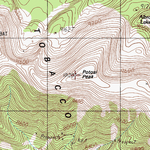Topographic Map of Potosi Peak, MT