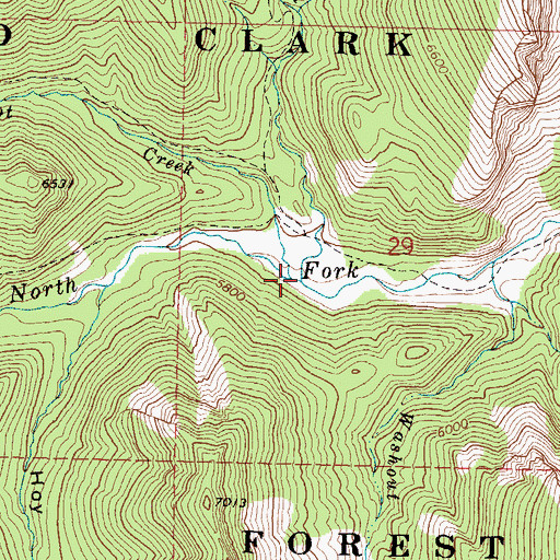 Topographic Map of Potshot Creek, MT
