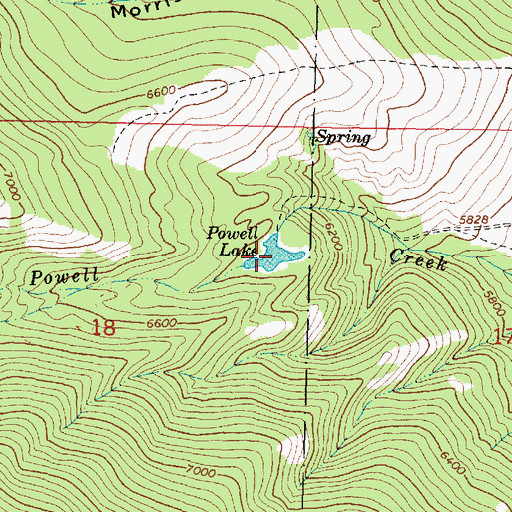 Topographic Map of Powell Lake, MT