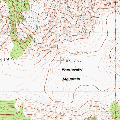 Topographic Map of Prairieview Mountain, MT