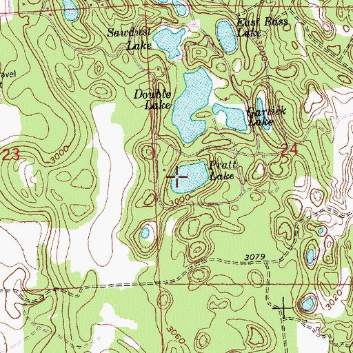 Topographic Map of Pratt Lake, MT