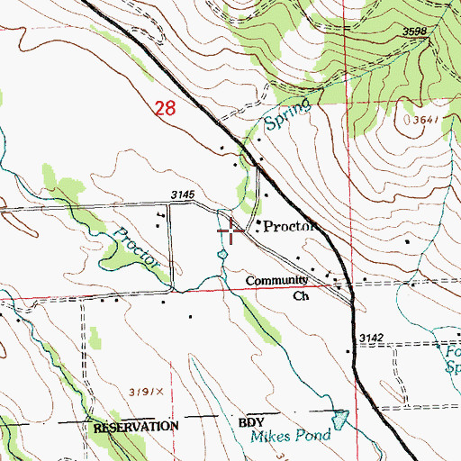 Topographic Map of Proctor, MT