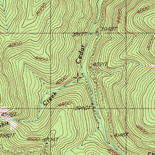 Topographic Map of Rabbit Creek, MT