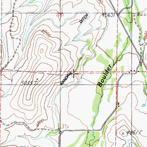 Topographic Map of Randall Ditch, MT