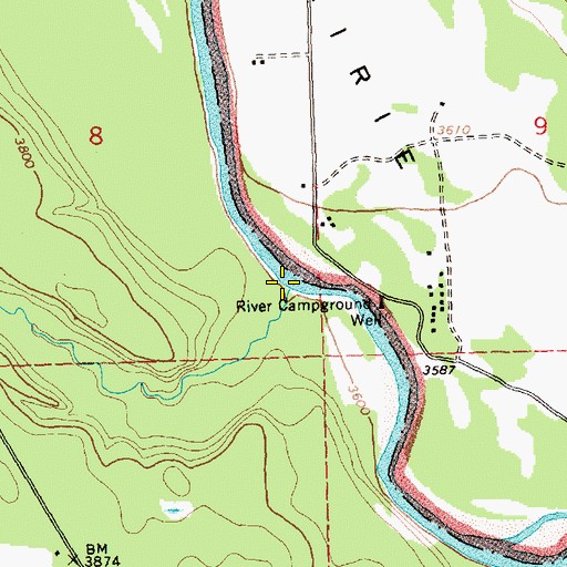 Topographic Map of Red Meadow Creek, MT