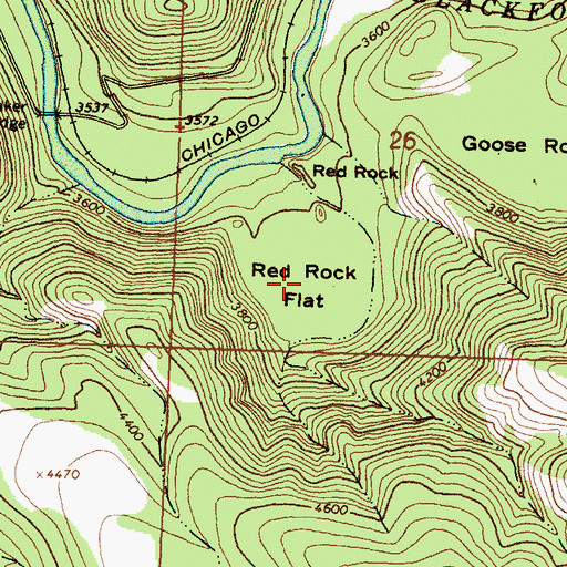 Topographic Map of Red Rock Flat, MT