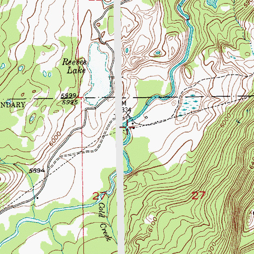 Topographic Map of Reeves Ranch, MT