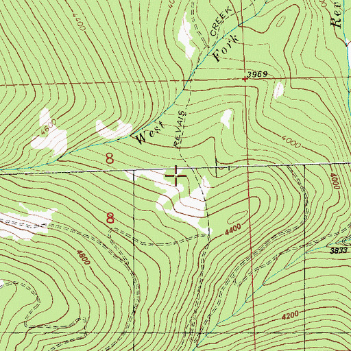 Topographic Map of Revais Creek Trail, MT