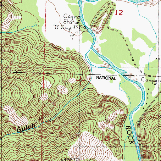 Topographic Map of Rickard Gulch, MT