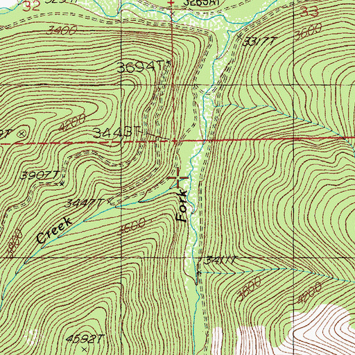 Topographic Map of Rivers Creek, MT