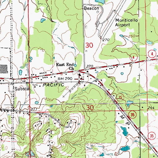 Topographic Map of Ballast Junction, AR