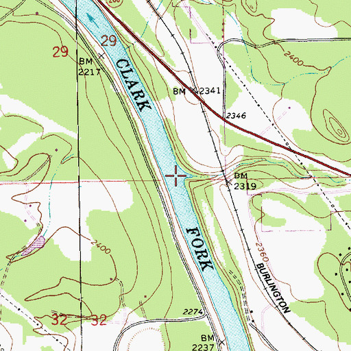 Topographic Map of Rock Creek, MT