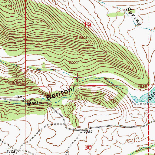 Topographic Map of Rocky Hollow, MT