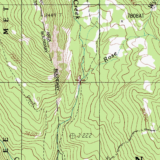 Topographic Map of Rose Creek, MT