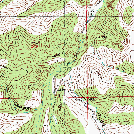 Topographic Map of Rudd Canyon, MT