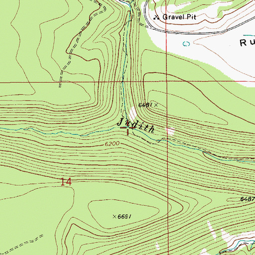 Topographic Map of Russian Creek, MT