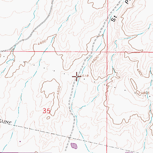 Topographic Map of Saint Paul Gulch, MT
