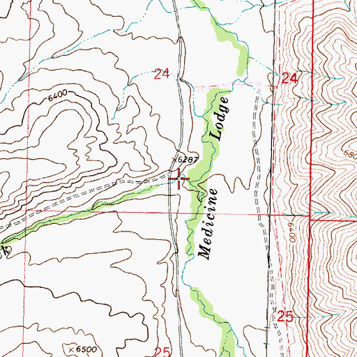 Topographic Map of Schwartz Creek, MT