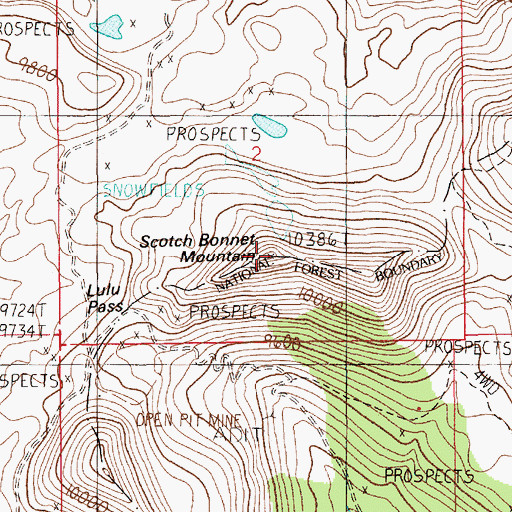 Topographic Map of Scotch Bonnet Mountain, MT