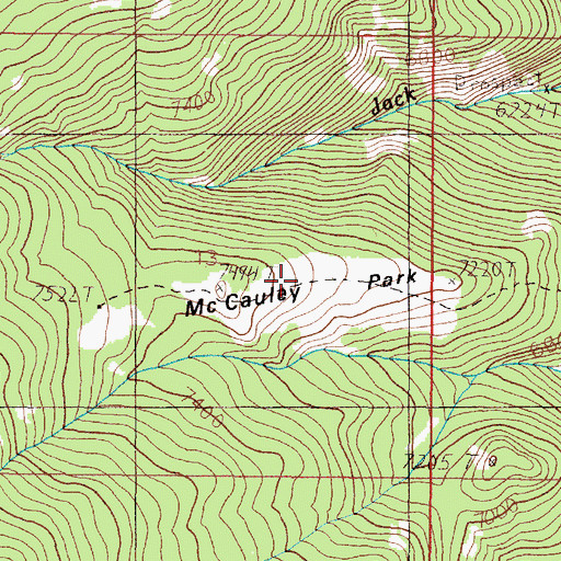 Topographic Map of McCauley Park, MT