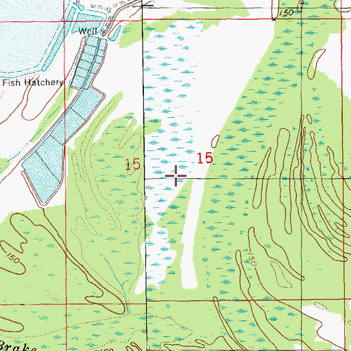 Topographic Map of Jerden Brake, AR