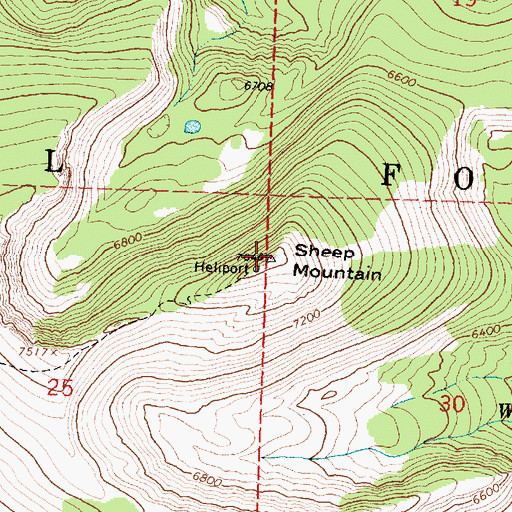 Topographic Map of Sheep Mountain, MT
