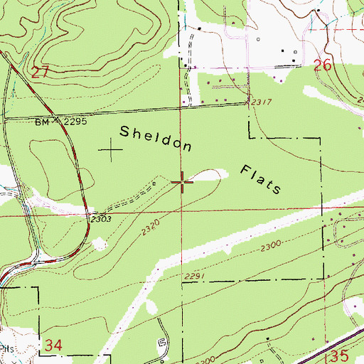 Topographic Map of Sheldon Flats, MT