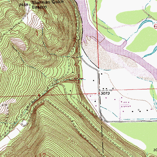 Topographic Map of Sherman Gulch, MT
