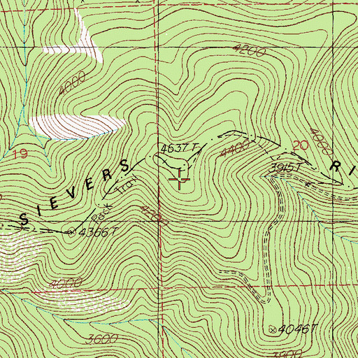 Topographic Map of Sievers Ridge, MT