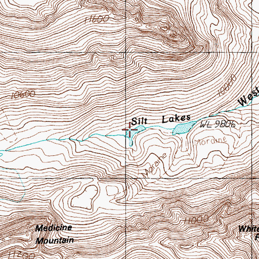 Topographic Map of Silt Lakes, MT