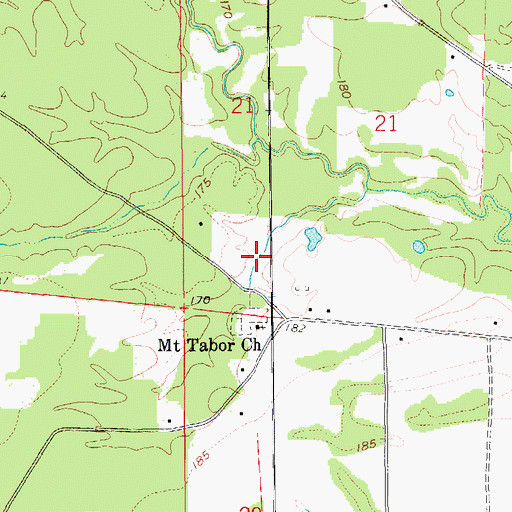 Topographic Map of Mount Tabor School (historical), AR