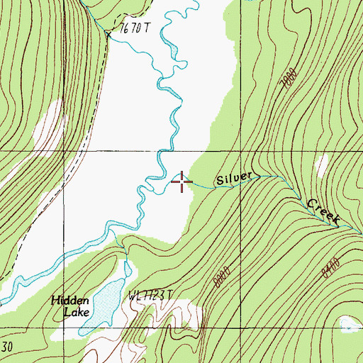 Topographic Map of Silver Creek, MT