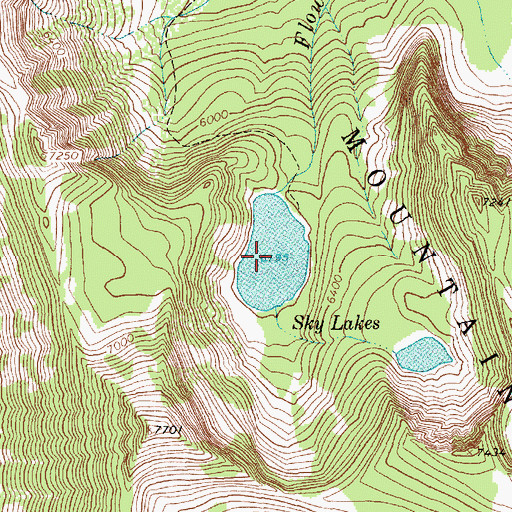 Topographic Map of Sky Lakes, MT