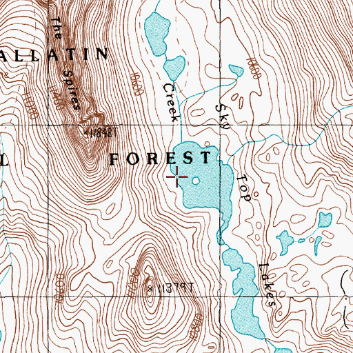 Topographic Map of Sky Top Lakes, MT
