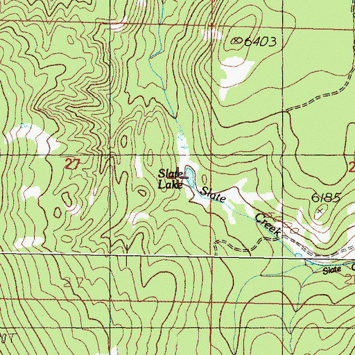 Topographic Map of Slate Lake, MT