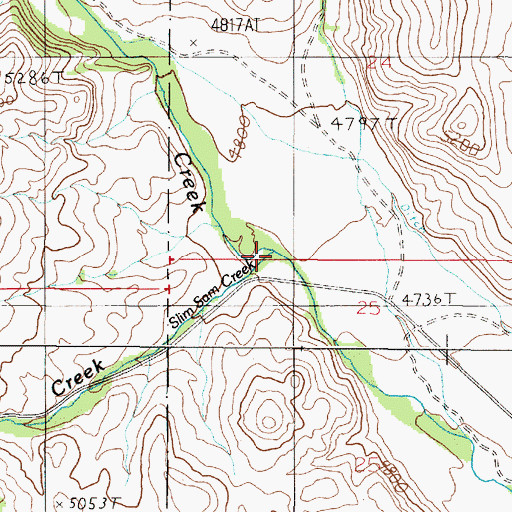 Topographic Map of Slim Sam Creek, MT
