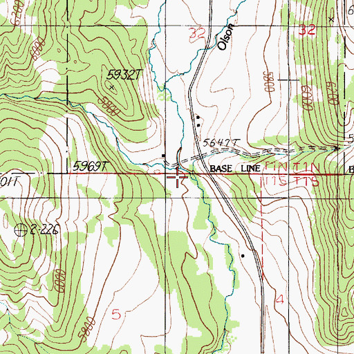 Topographic Map of Slushman Creek, MT