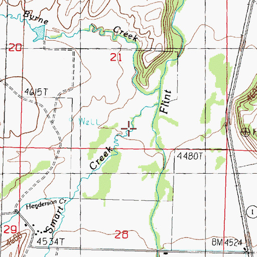 Topographic Map of Smart Creek, MT