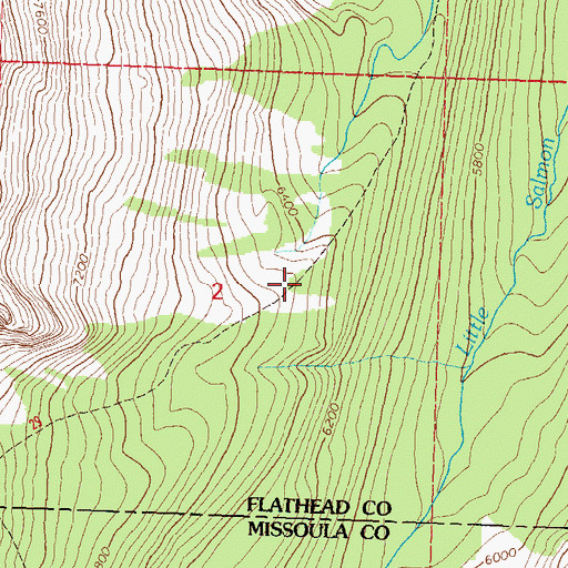 Topographic Map of Smith Creek Trail, MT