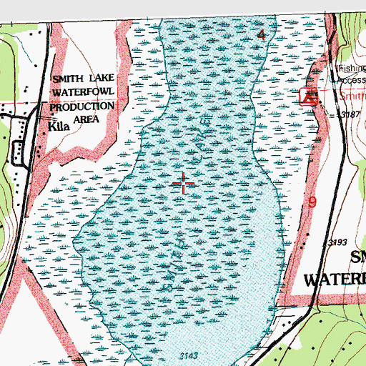 Topographic Map of Smith Lake, MT