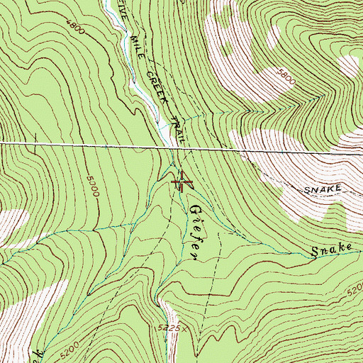 Topographic Map of Snake Creek, MT