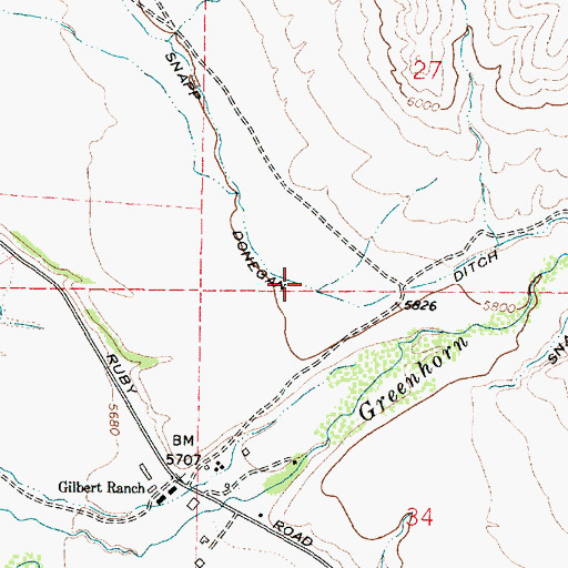 Topographic Map of Snapp Donegan Ditch, MT
