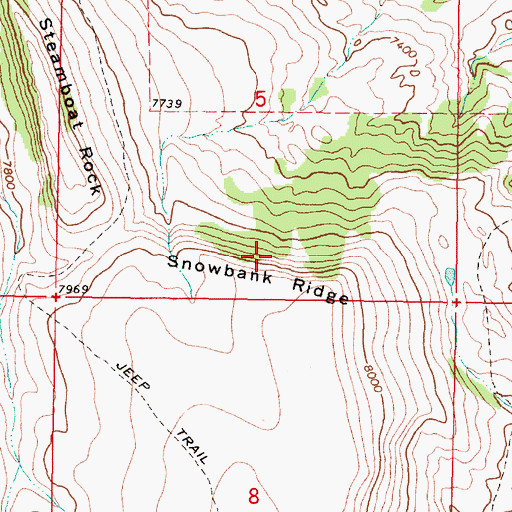 Topographic Map of Snowbank Ridge, MT