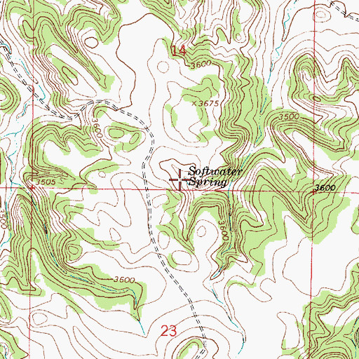 Topographic Map of Softwater Spring, MT