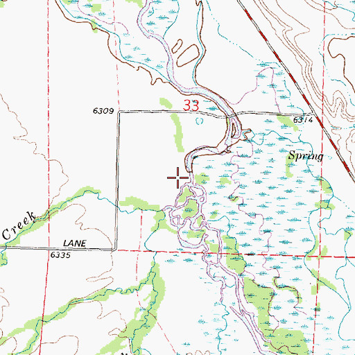 Topographic Map of South Branch Big Swamp Creek, MT