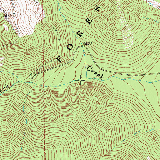 Topographic Map of South Fork Dry Creek, MT