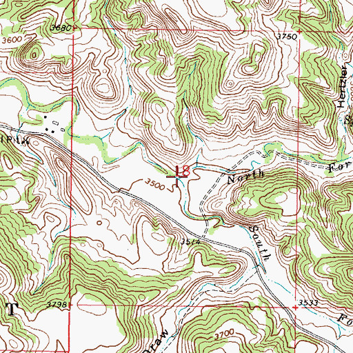 Topographic Map of South Fork Lee Creek, MT