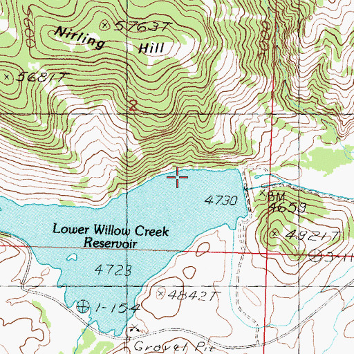 Topographic Map of South Fork Lower Willow Creek, MT