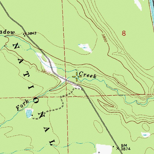 Topographic Map of South Fork Red Meadow Creek, MT